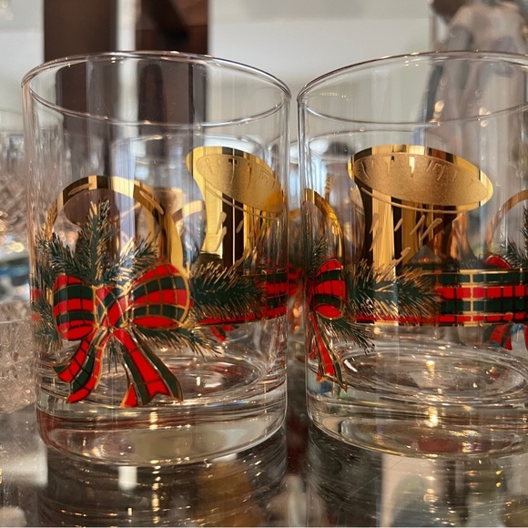 Culver 22K Gold Mid-Century Yule Horn Double Old Fashion Glasses (Set of 6) - Picture 5 of 17